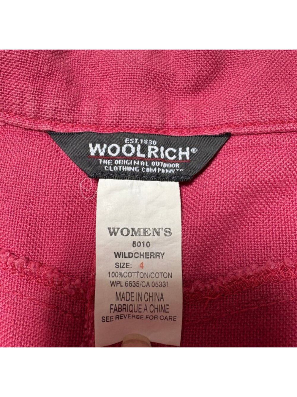 Woolrich Wild Cherry Cotton Skirt Women’s Size 4 Casual Outdoor Style - Picture 6 of 6